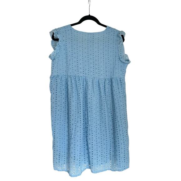 Charlie Charlie Charlotte Women's Ruffle Eyelet Summer Mini Dress Sz XL Blue NWT - Picture 6 of 7